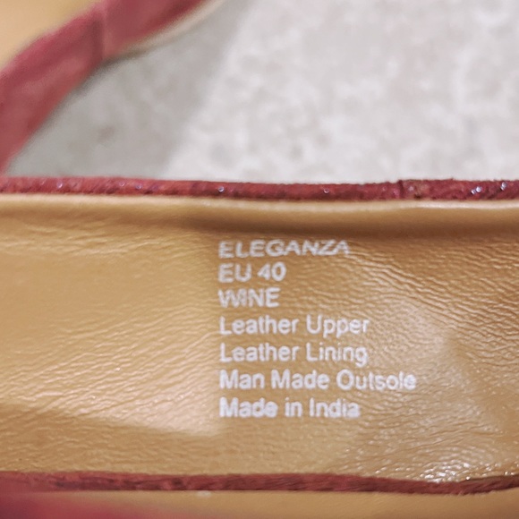 NEW Enjoiya Eleganza Pumps Leather Wine Block Heel Size EU 40 US 9 New w/o Box - Picture 11 of 13